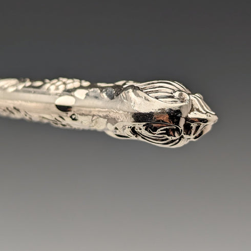 1842 British antique pure silver fruit cutlery set, 6 pairs, total weight 561g, William Sansom, wooden box